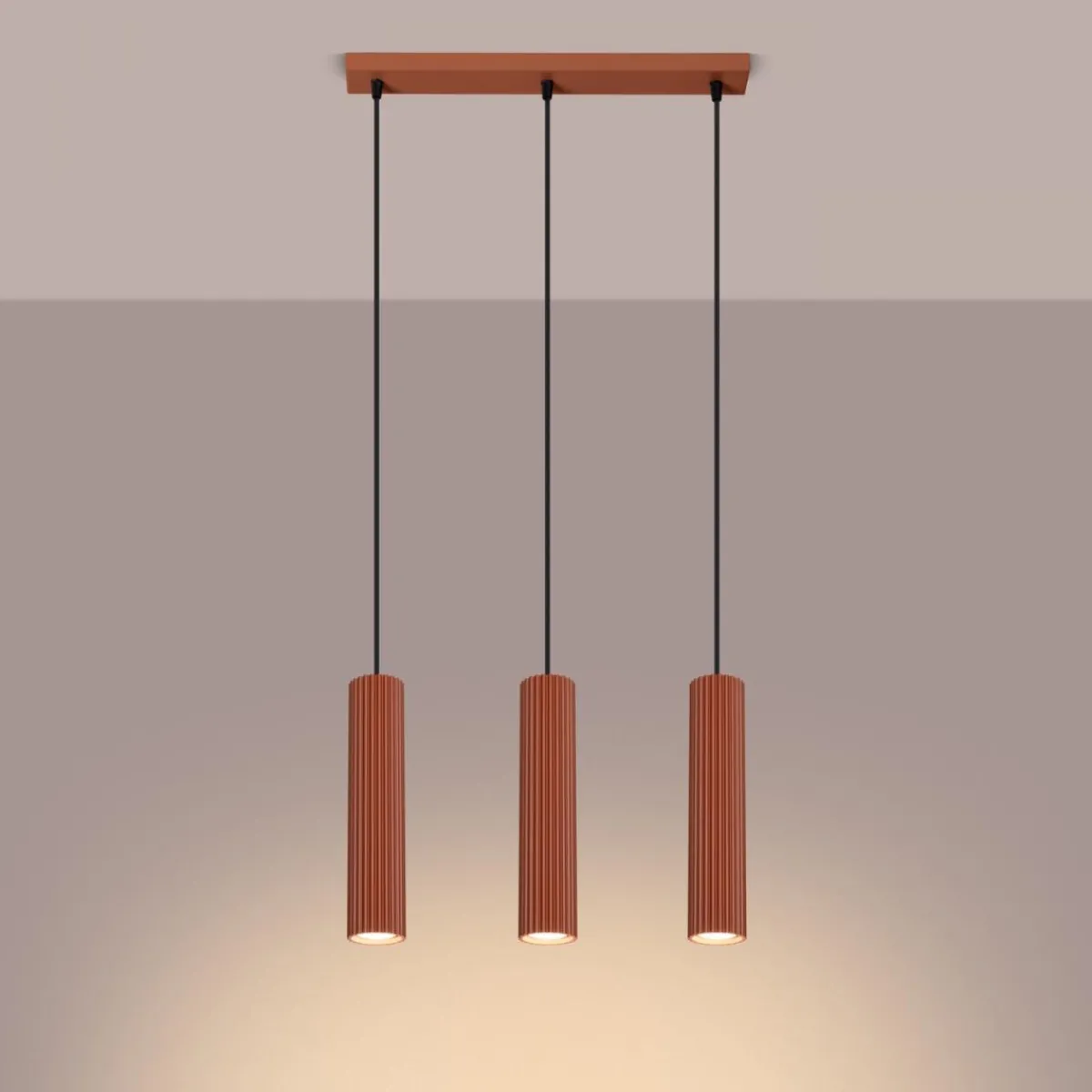 Discount MyMobel Sollux Lámpara colgante KARBON 3L rojo ocre N/A