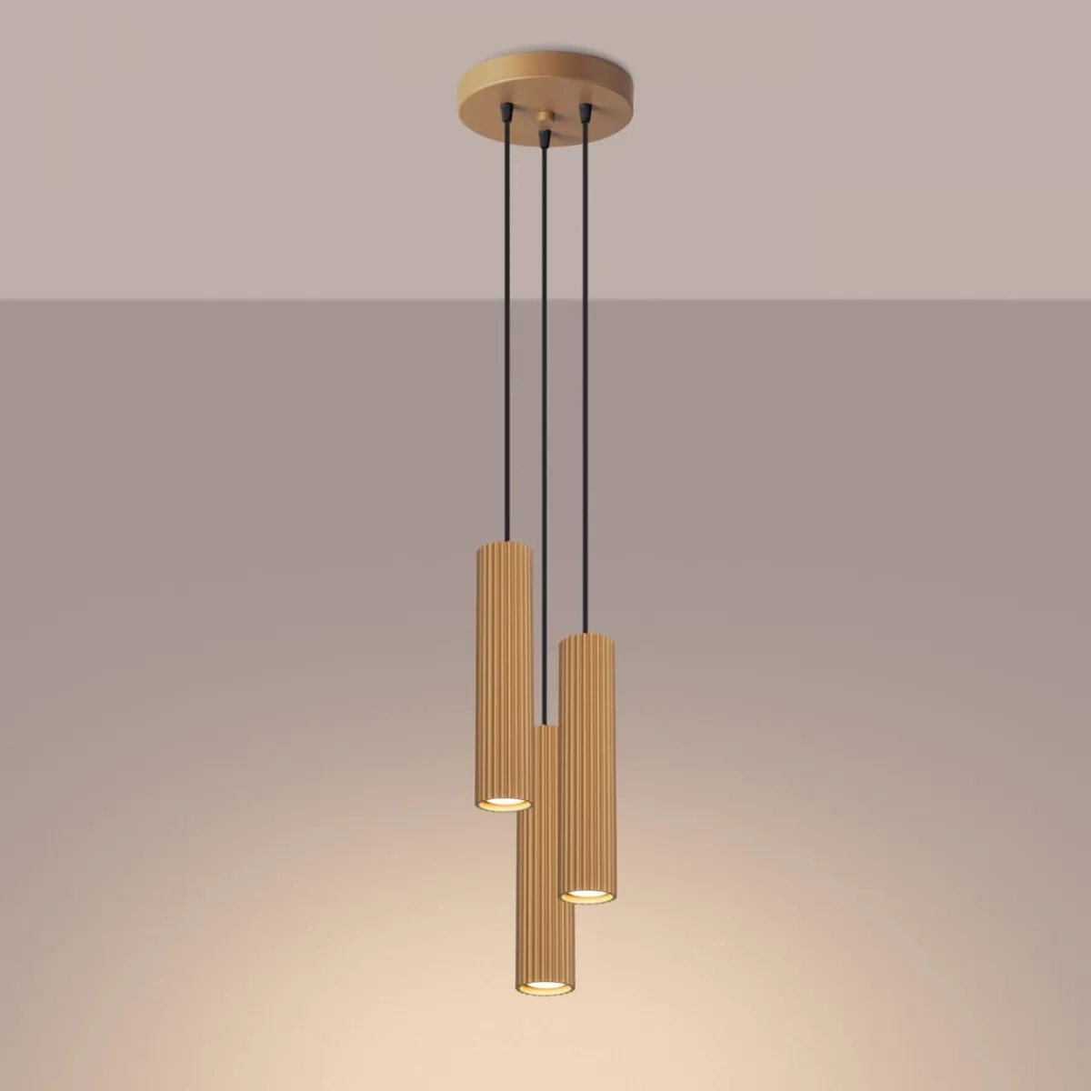 Hot MyMobel Sollux Lámpara colgante KARBON 3P oro N/A