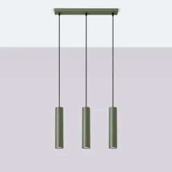 Discount MyMobel Sollux Lámpara colgante LAGOS 3L verde oliva N/A