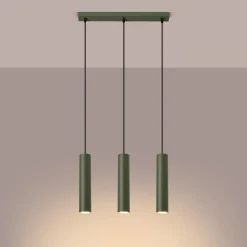 Discount MyMobel Sollux Lámpara colgante LAGOS 3L verde oliva N/A