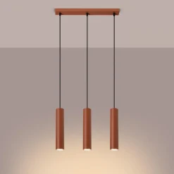 Clearance MyMobel Sollux Lámpara colgante LAGOS 3L rojo ocre N/A