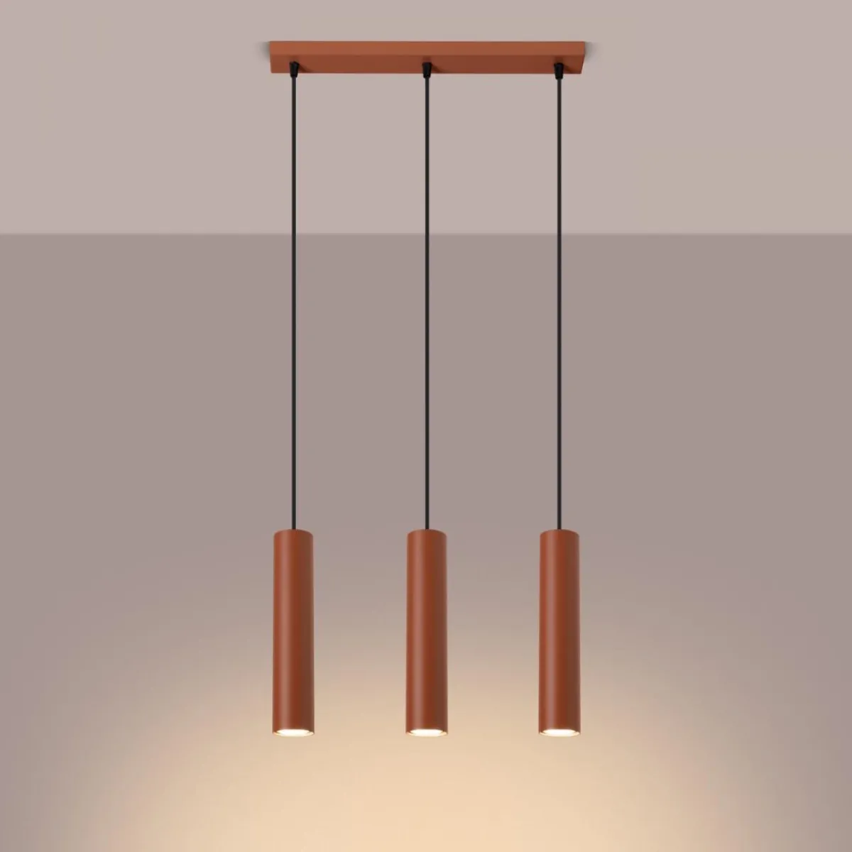 Clearance MyMobel Sollux Lámpara colgante LAGOS 3L rojo ocre N/A