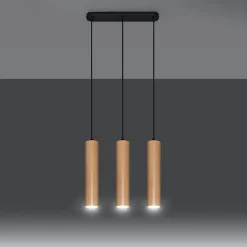 Fashion MyMobel Sollux Lámpara colgante LINO 3 madera