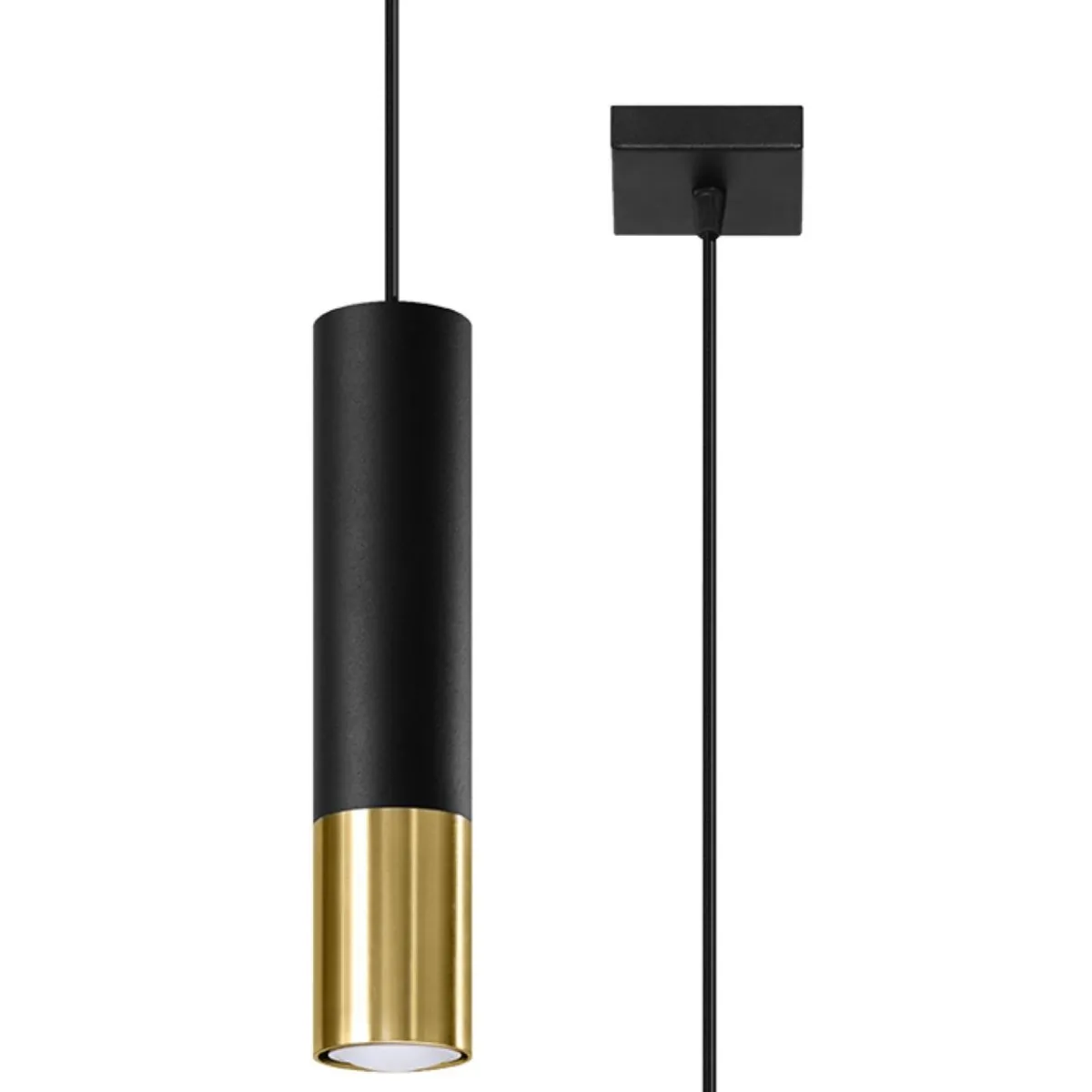 Clearance MyMobel Sollux Lámpara colgante LOOPEZ 1 negro/dorado
