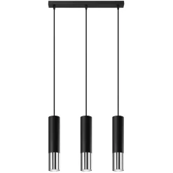 Hot MyMobel Sollux Lámpara colgante LOOPEZ 3L negro/cromo