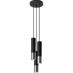Sale MyMobel Sollux Lámpara colgante LOOPEZ 3P negro/cromo