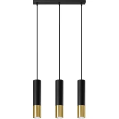 Fashion MyMobel Sollux Lámpara colgante LOOPEZ 3L negro/dorado