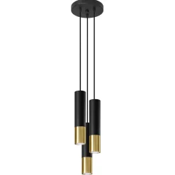 Sale MyMobel Sollux Lámpara colgante LOOPEZ 3P negro/dorado