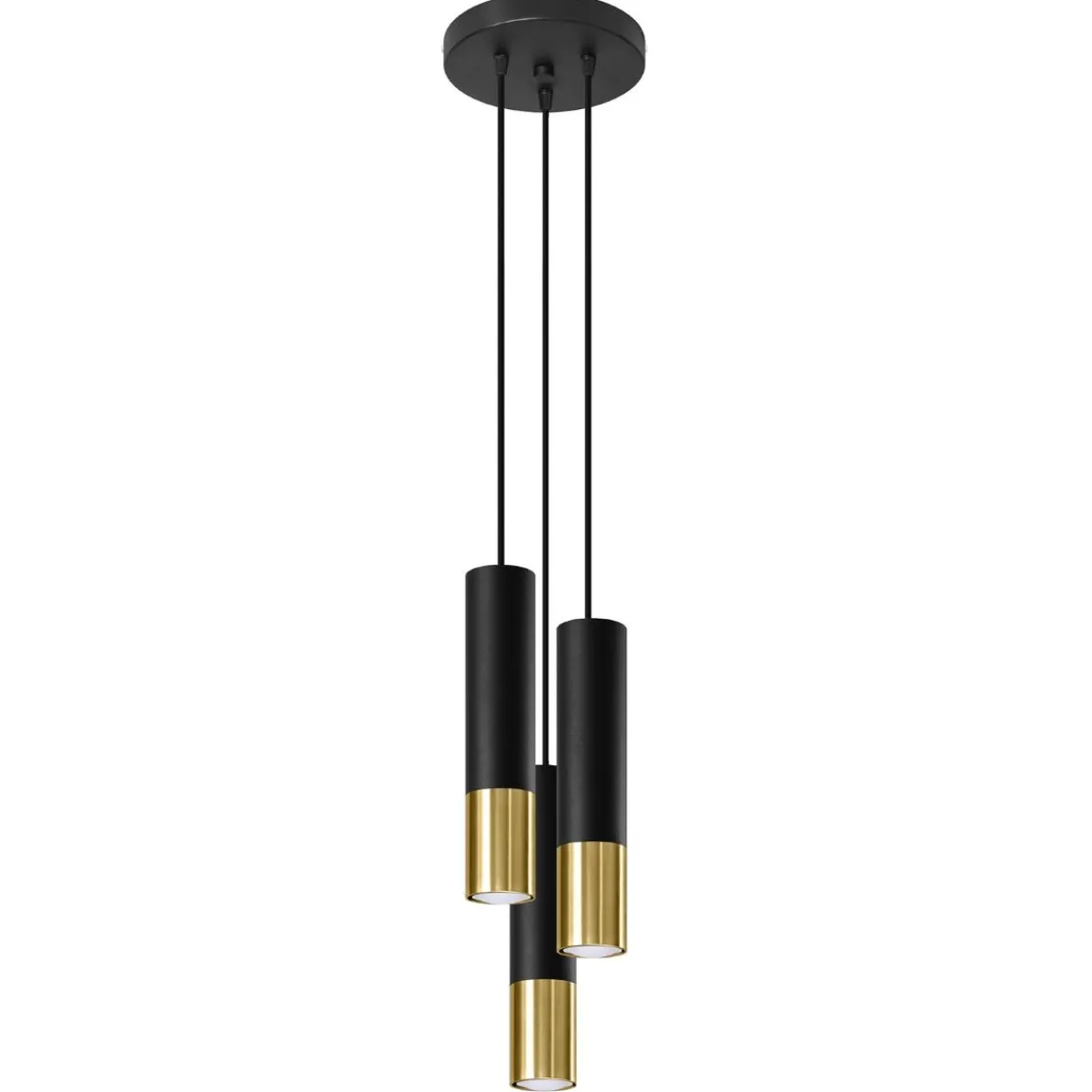 Sale MyMobel Sollux Lámpara colgante LOOPEZ 3P negro/dorado