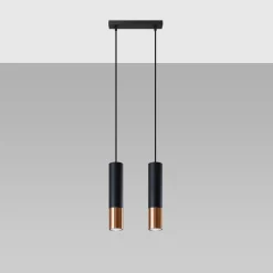 Discount MyMobel Sollux Lámpara colgante LOOPEZ 2 negro/cobre