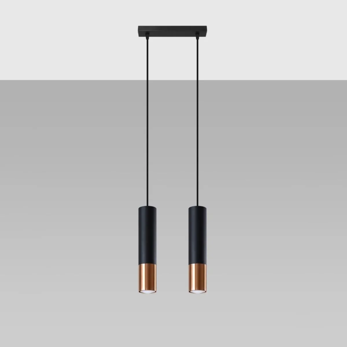 Discount MyMobel Sollux Lámpara colgante LOOPEZ 2 negro/cobre