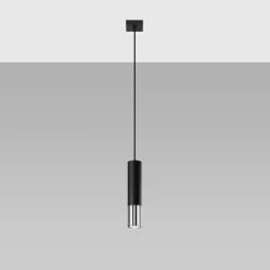 Outlet MyMobel Sollux Lámpara colgante LOOPEZ 1 negro/cromo
