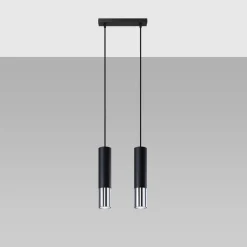 Fashion MyMobel Sollux Lámpara colgante LOOPEZ 2 negro/cromo