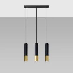 Fashion MyMobel Sollux Lámpara colgante LOOPEZ 3L negro/dorado