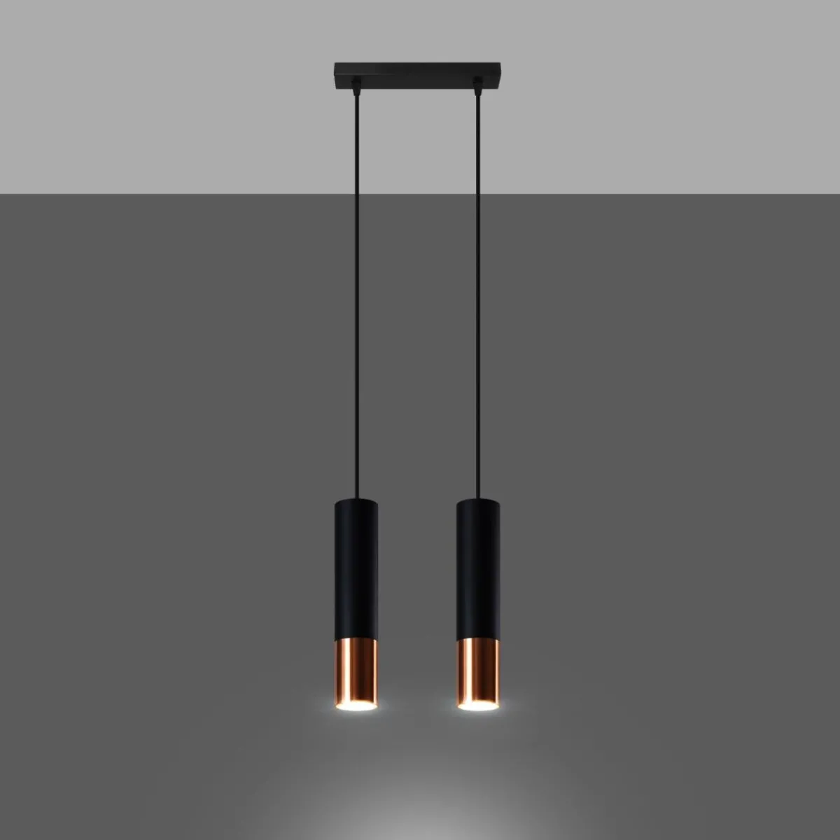 Discount MyMobel Sollux Lámpara colgante LOOPEZ 2 negro/cobre