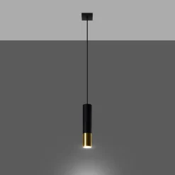 Clearance MyMobel Sollux Lámpara colgante LOOPEZ 1 negro/dorado