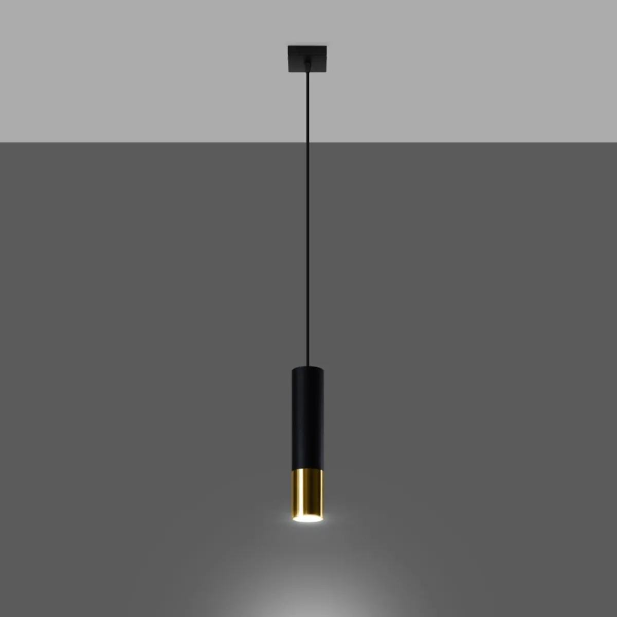 Clearance MyMobel Sollux Lámpara colgante LOOPEZ 1 negro/dorado
