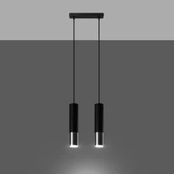 Fashion MyMobel Sollux Lámpara colgante LOOPEZ 2 negro/cromo