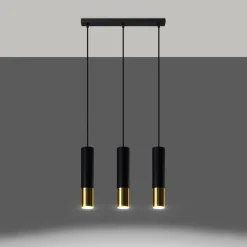 Fashion MyMobel Sollux Lámpara colgante LOOPEZ 3L negro/dorado