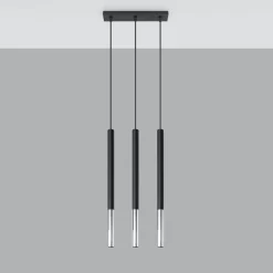 Clearance MyMobel Sollux Lámpara colgante MOZAICA 3L negro/cromo