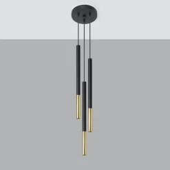 Outlet MyMobel Sollux Lámpara colgante MOZAICA 3P negro/dorado
