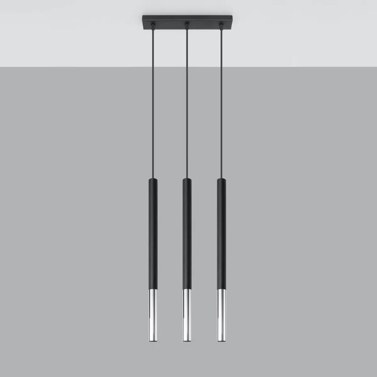 Clearance MyMobel Sollux Lámpara colgante MOZAICA 3L negro/cromo