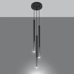 Outlet MyMobel Sollux Lámpara colgante MOZAICA 3P negro/cromo