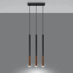 Online MyMobel Sollux Lámpara colgante MOZAICA 3L negro/cobre