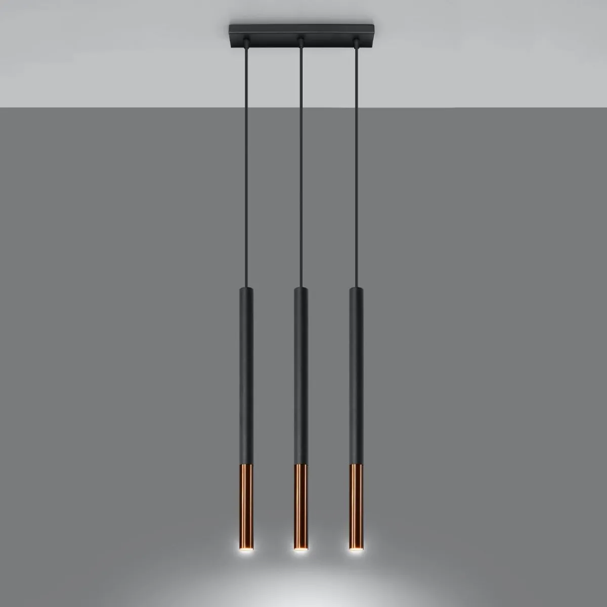 Online MyMobel Sollux Lámpara colgante MOZAICA 3L negro/cobre