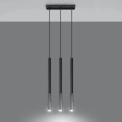 Clearance MyMobel Sollux Lámpara colgante MOZAICA 3L negro/cromo