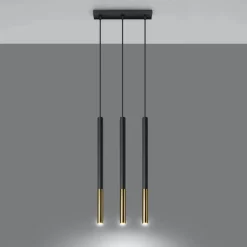 Fashion MyMobel Sollux Lámpara colgante MOZAICA 3L negro/dorado