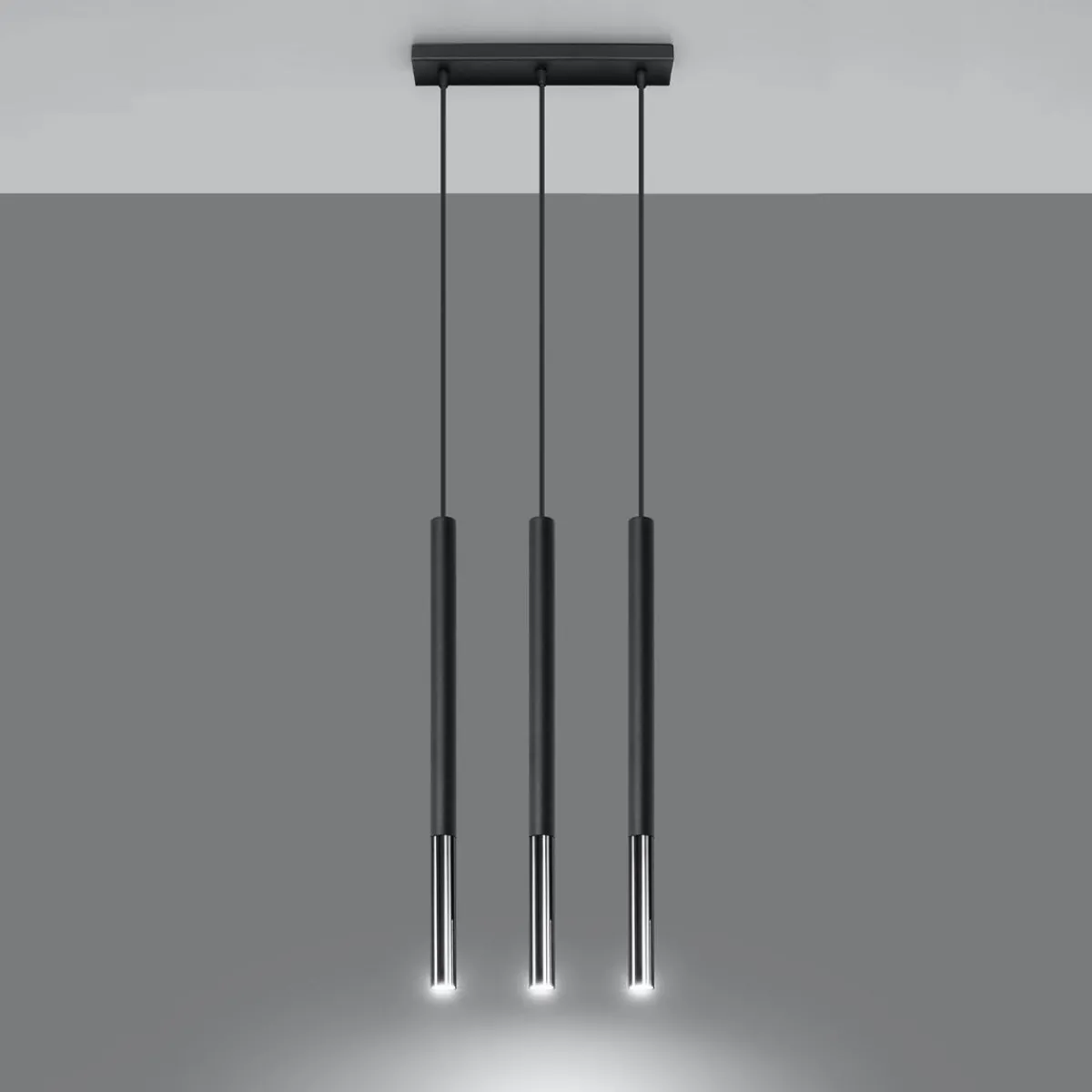 Clearance MyMobel Sollux Lámpara colgante MOZAICA 3L negro/cromo
