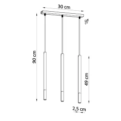 Clearance MyMobel Sollux Lámpara colgante MOZAICA 3L negro/cromo