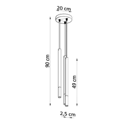 Outlet MyMobel Sollux Lámpara colgante MOZAICA 3P negro/dorado