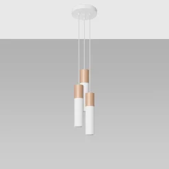 Discount MyMobel Sollux Lámpara colgante PABLO 3P blanca