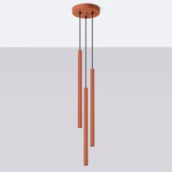Outlet MyMobel Sollux Lámpara colgante PASTELO 3P rojo ocre N/A