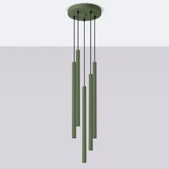 Discount MyMobel Sollux Lámpara colgante PASTELO 5P verde oliva N/A