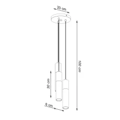 Discount MyMobel Sollux Lámpara colgante PABLO 3P blanca