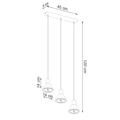 Outlet MyMobel Sollux Lámpara colgante TALEJA 3 blanca [ES111]