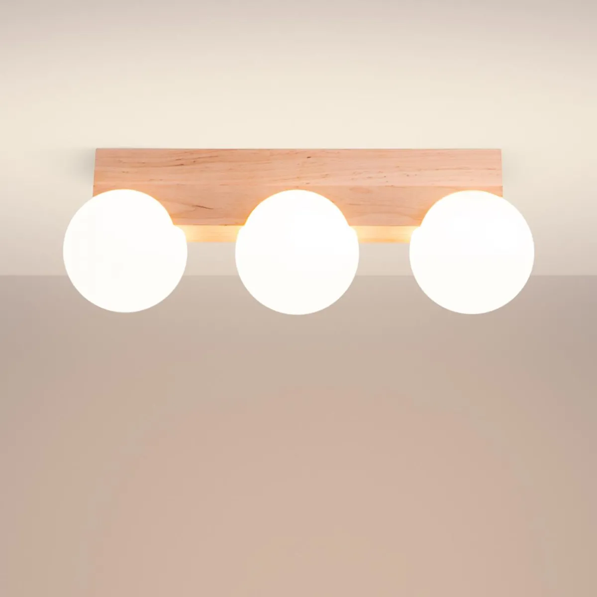 Clearance MyMobel Sollux Lámpara de techo BULBO 3 madera natural No aplicable