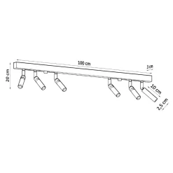 Fashion MyMobel Sollux Lámpara de techo EYETECH 6 negra