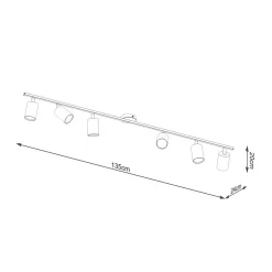 Best MyMobel Sollux Lámpara de techo LEMMI 6L negra