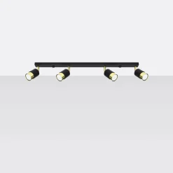 Outlet MyMobel Sollux Lámpara de techo NERO 4 negro/dorado