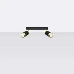 Sale MyMobel Sollux Lámpara de techo NERO 2 negro/dorado