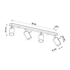 Sale MyMobel Sollux Lámpara de techo RING 4L cromo