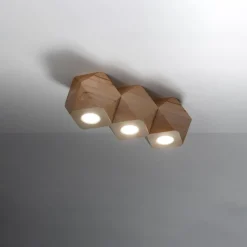 Sale MyMobel Sollux Lámpara de techo WOODY 3 madera natural