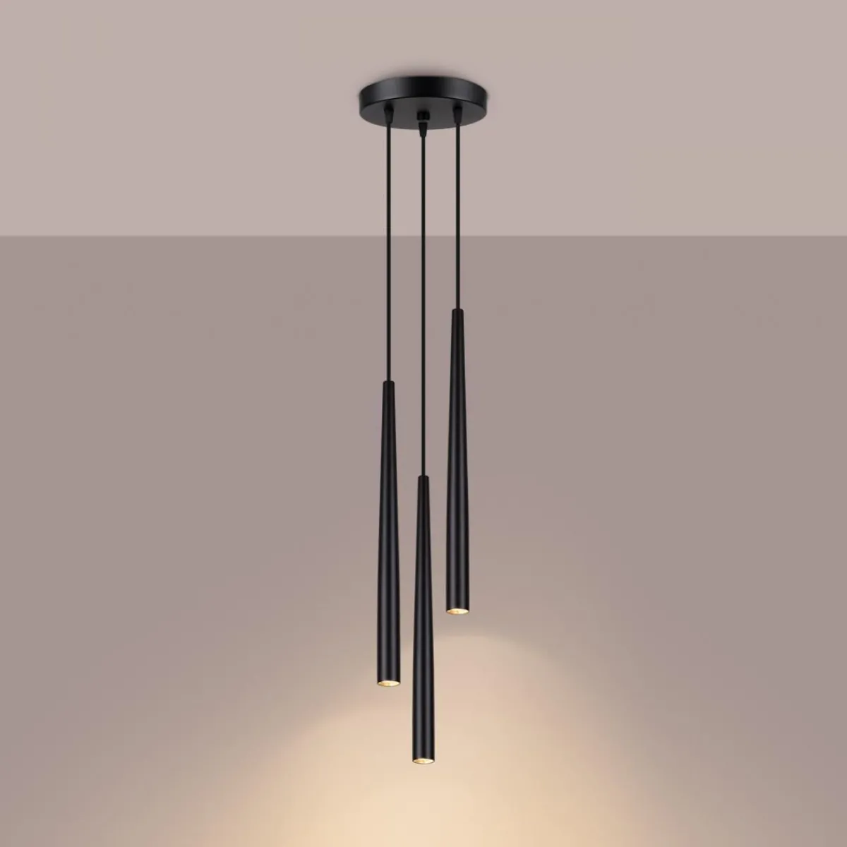 Hot MyMobel Sollux Lámpara pedant BLISS 3P negra N/A