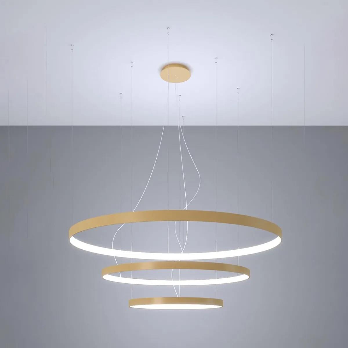 Fashion MyMobel Sollux Lámpara RIO 3 55/78/110 dorada LED 4000K 4000K
