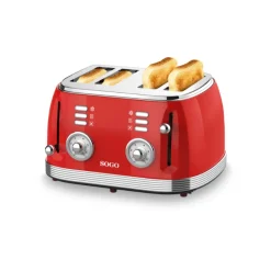 Hot MyMobel TOSTADOR RETRO SOGO TOS-SS-5465 PAN MOLDE 4 RAN 1500W ROJO