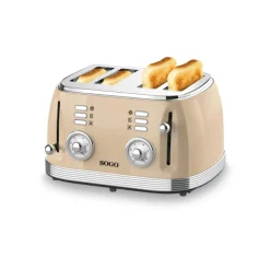 Sale MyMobel TOSTADOR RETRO SOGO TOS-SS-5475 PAN MOLDE 4 RAN 1500W BEIGE